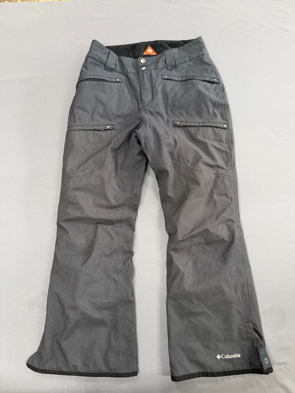 Columbia Women's Ski Snowboard Pants S Short Gray Omni-Heat Snow Pants Zip Pocke